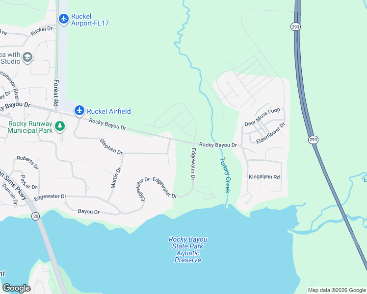 map of restaurants, bars, coffee shops, grocery stores, and more near 1108 Rocky Bayou Drive in Niceville