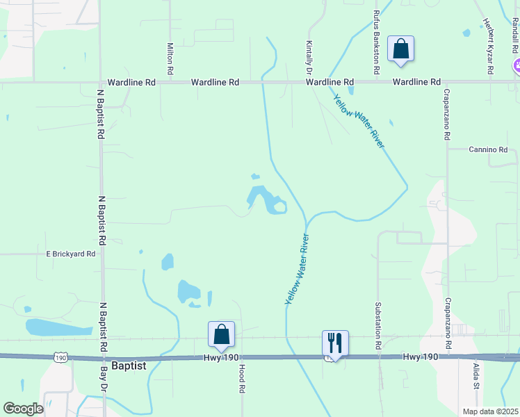 map of restaurants, bars, coffee shops, grocery stores, and more near 12159 Sallie Kinchen Road in Hammond