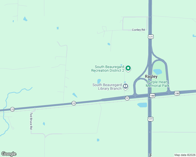 map of restaurants, bars, coffee shops, grocery stores, and more near 244 Domingue Road in Ragley