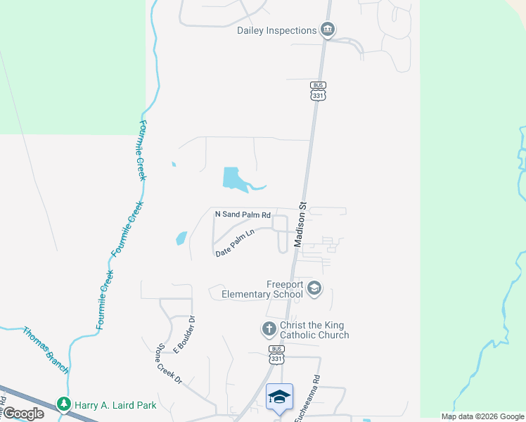 map of restaurants, bars, coffee shops, grocery stores, and more near 184 North Sand Palm Road in Freeport