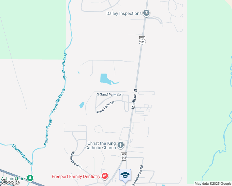 map of restaurants, bars, coffee shops, grocery stores, and more near 184 North Sand Palm Road in Freeport