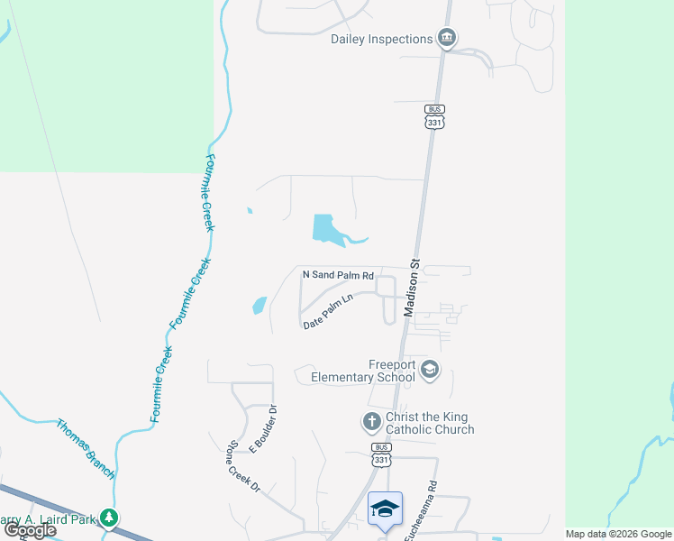 map of restaurants, bars, coffee shops, grocery stores, and more near 184 North Sand Palm Road in Freeport