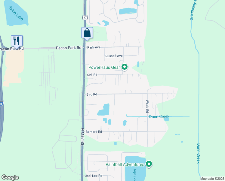 map of restaurants, bars, coffee shops, grocery stores, and more near 227 Bird Road in Jacksonville