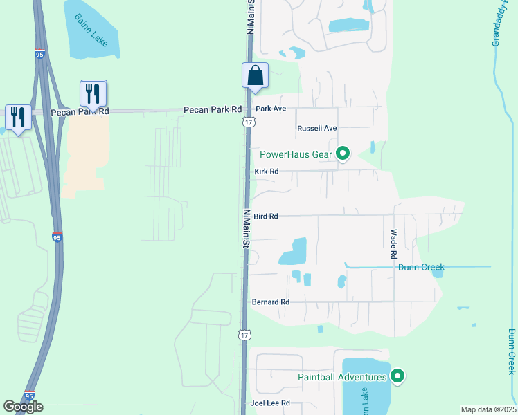 map of restaurants, bars, coffee shops, grocery stores, and more near 15127 U.S. 17 in Jacksonville