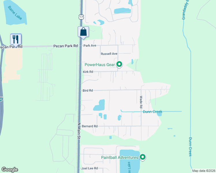 map of restaurants, bars, coffee shops, grocery stores, and more near 227 Bird Road in Jacksonville