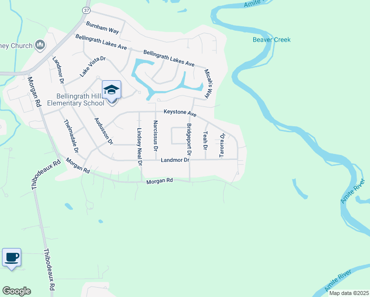 map of restaurants, bars, coffee shops, grocery stores, and more near 6333 Bridgeport Drive in Central