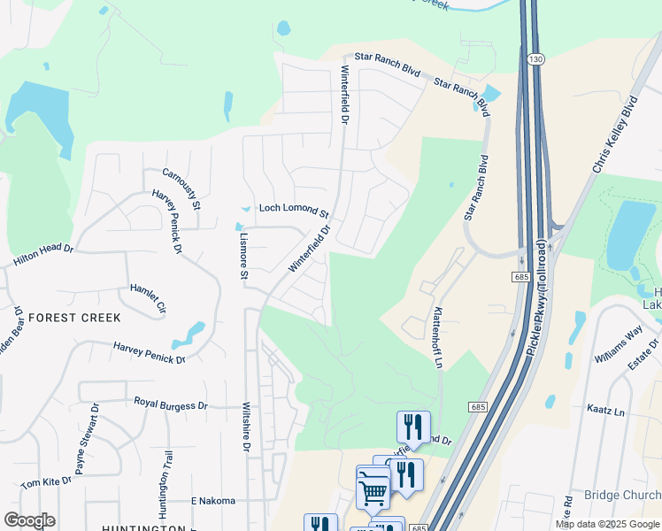 map of restaurants, bars, coffee shops, grocery stores, and more near 306 Danish Drive in Hutto