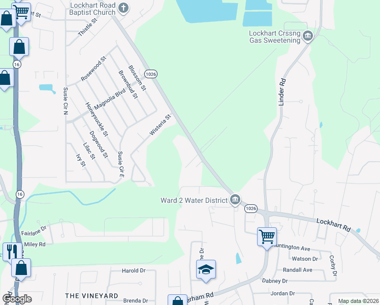 map of restaurants, bars, coffee shops, grocery stores, and more near 8740 Lockhart Road in Denham Springs