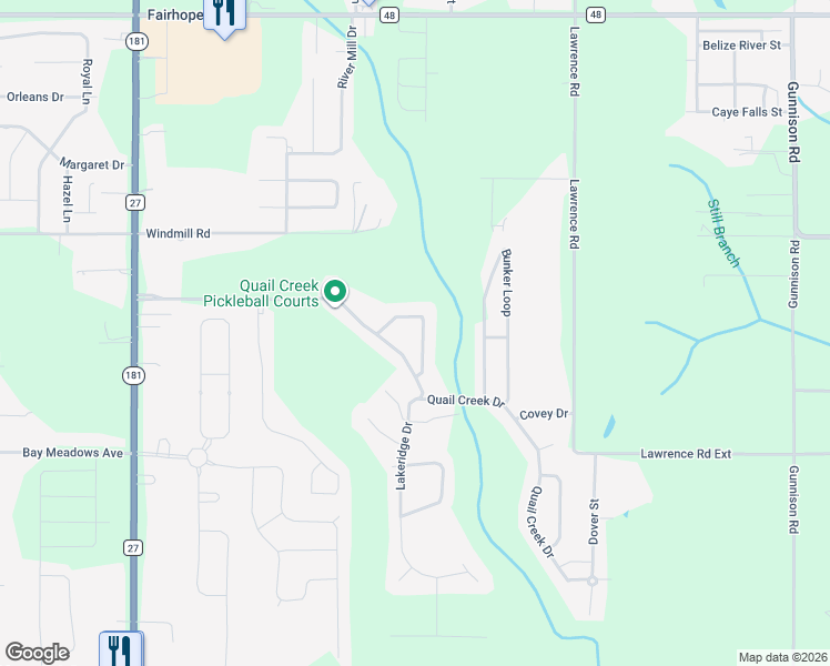 map of restaurants, bars, coffee shops, grocery stores, and more near 19741 Hunters Loop in Fairhope