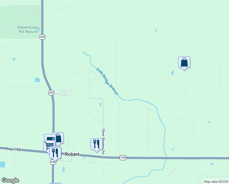 map of restaurants, bars, coffee shops, grocery stores, and more near 45244 Obee Stevens Road in Robert