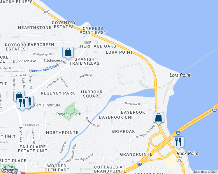 map of restaurants, bars, coffee shops, grocery stores, and more near 4971 Yacht Harbor Drive in Pensacola