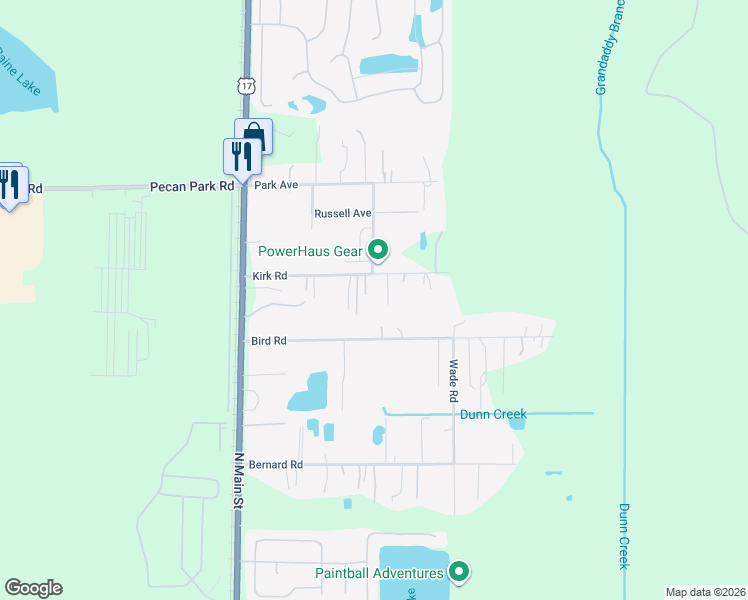map of restaurants, bars, coffee shops, grocery stores, and more near 262 Kirk Road in Jacksonville