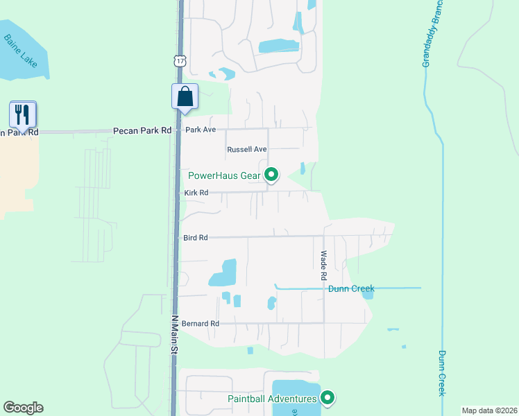 map of restaurants, bars, coffee shops, grocery stores, and more near 227 Bird Road in Jacksonville