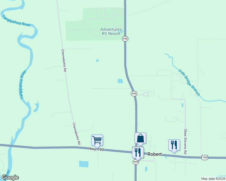 map of restaurants, bars, coffee shops, grocery stores, and more near 22506 Gemstone Place in Robert