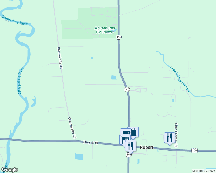 map of restaurants, bars, coffee shops, grocery stores, and more near 22506 Gemstone Place in Robert