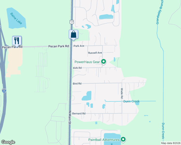 map of restaurants, bars, coffee shops, grocery stores, and more near 122 Kirk Road in Jacksonville