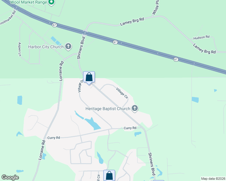 map of restaurants, bars, coffee shops, grocery stores, and more near 15553 Village Circle in Biloxi