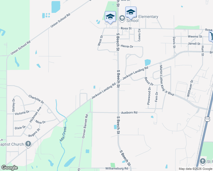 map of restaurants, bars, coffee shops, grocery stores, and more near 2302 Jackson Landing Road in Picayune