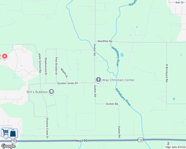 map of restaurants, bars, coffee shops, grocery stores, and more near 45509 Durbin Road in Hammond