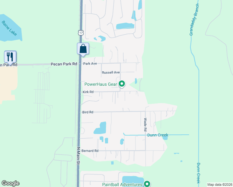 map of restaurants, bars, coffee shops, grocery stores, and more near 218 Kirk Road in Jacksonville