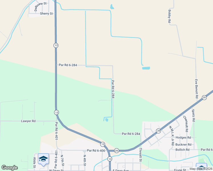 map of restaurants, bars, coffee shops, grocery stores, and more near Par Road 6-284 in Eunice