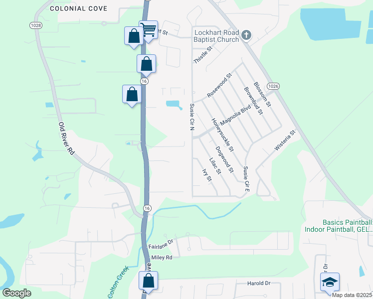 map of restaurants, bars, coffee shops, grocery stores, and more near 30995 Susie Circle North in Denham Springs