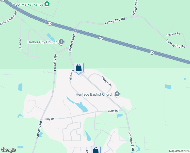 map of restaurants, bars, coffee shops, grocery stores, and more near 15553 Village Circle in Biloxi