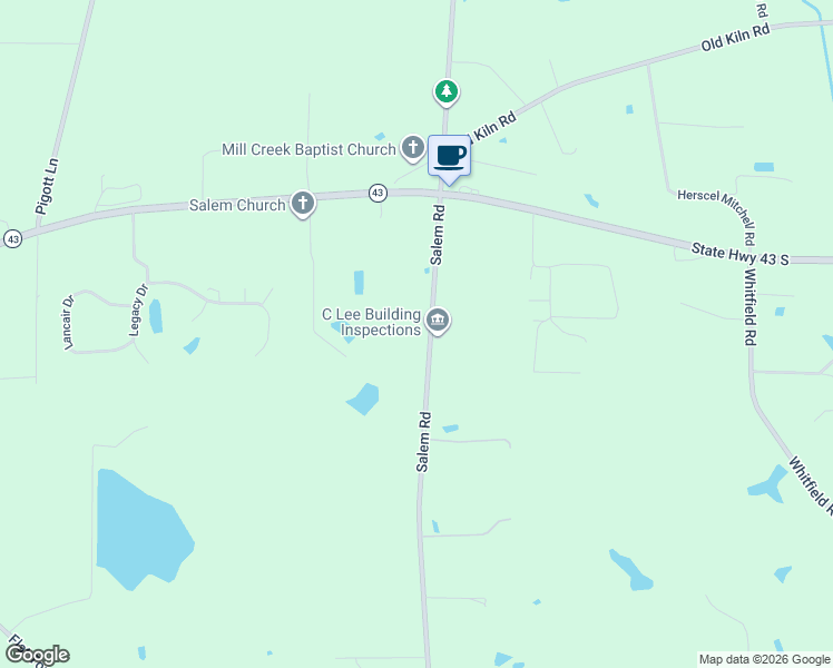 map of restaurants, bars, coffee shops, grocery stores, and more near 25-213 Salem Road in Picayune