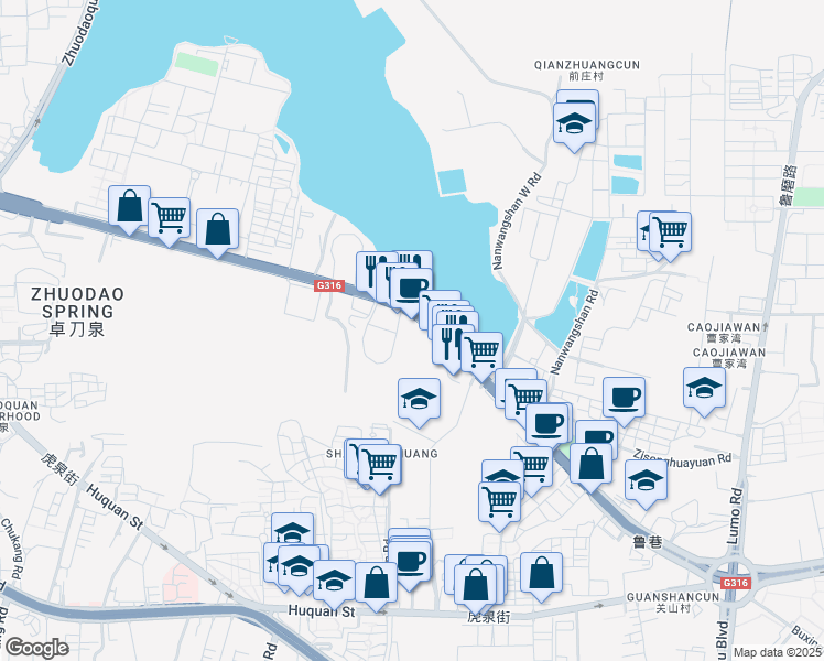map of restaurants, bars, coffee shops, grocery stores, and more near 548 Luoyu Road in Wuhan Shi
