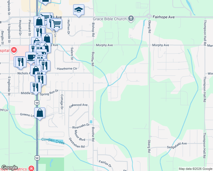 map of restaurants, bars, coffee shops, grocery stores, and more near 134 Song Grove Boulevard in Fairhope