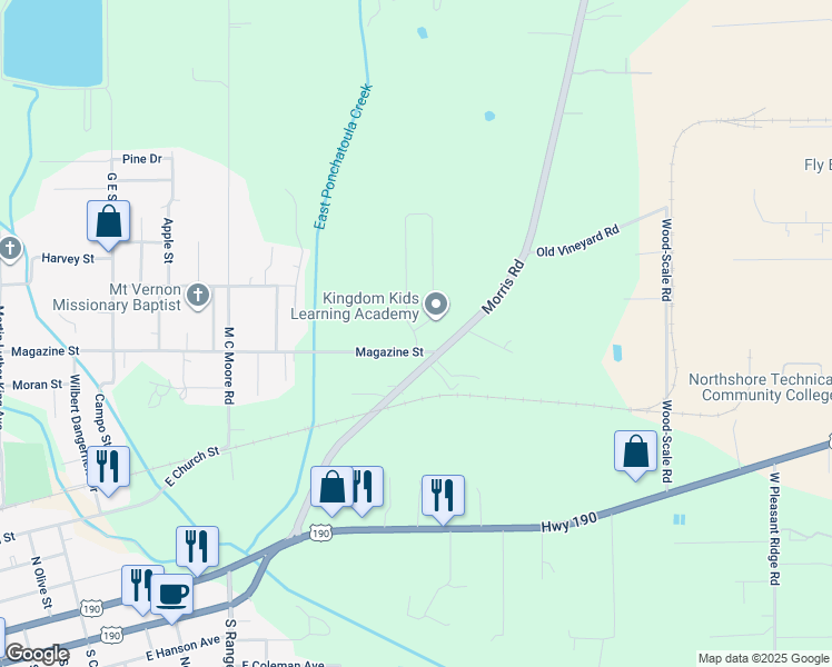 map of restaurants, bars, coffee shops, grocery stores, and more near 45229 Saint Paul Loop in Hammond