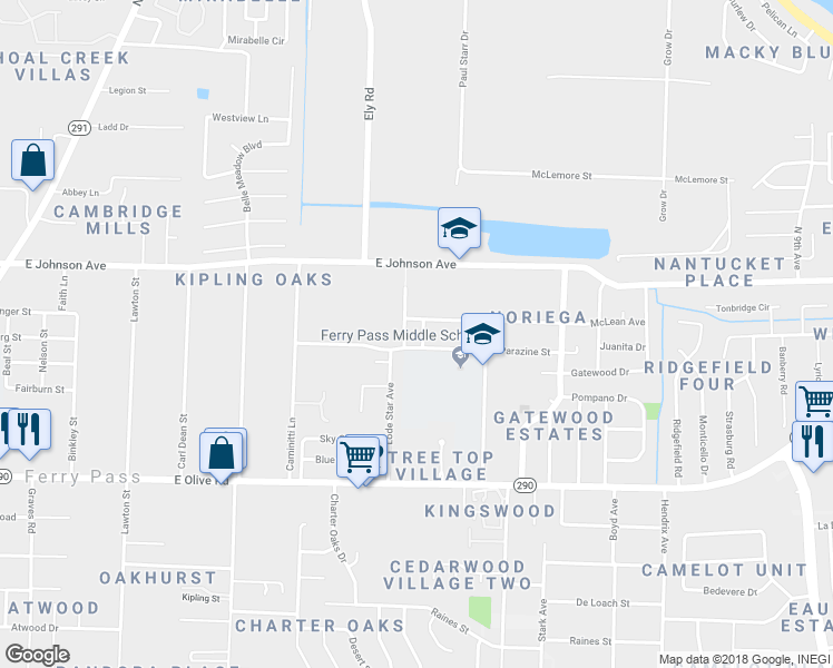 map of restaurants, bars, coffee shops, grocery stores, and more near 8325 Suzanne Lane in Pensacola