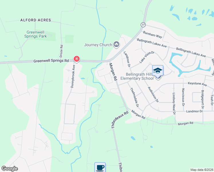 map of restaurants, bars, coffee shops, grocery stores, and more near 6814 Silver Springs Drive in Central