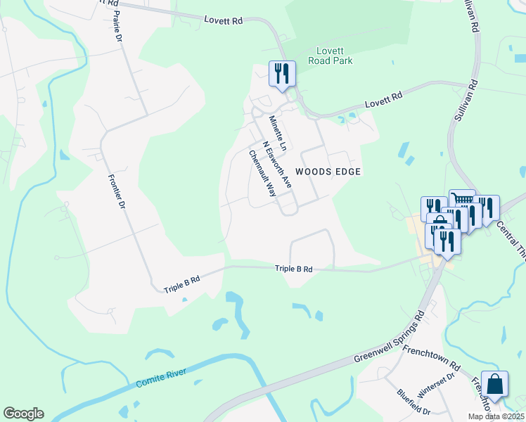 map of restaurants, bars, coffee shops, grocery stores, and more near 13056 West Waterside Drive in Baton Rouge