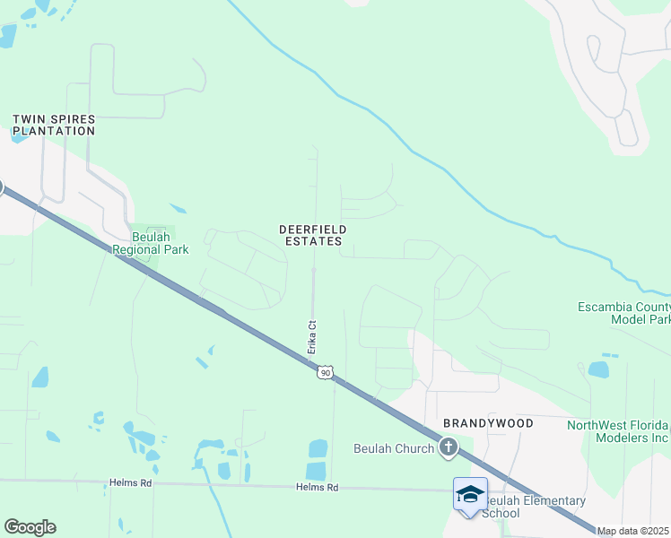 map of restaurants, bars, coffee shops, grocery stores, and more near 7620 Mobile Highway in Pensacola