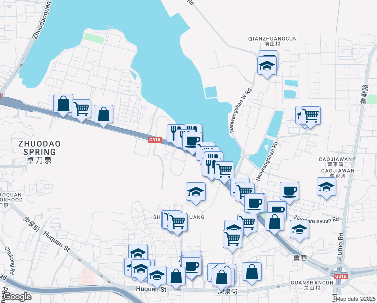 map of restaurants, bars, coffee shops, grocery stores, and more near 548 Luoyu Road in Wuhan Shi