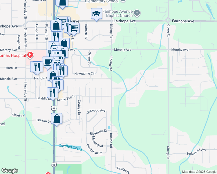 map of restaurants, bars, coffee shops, grocery stores, and more near 716 Crystal Wells Court North in Fairhope