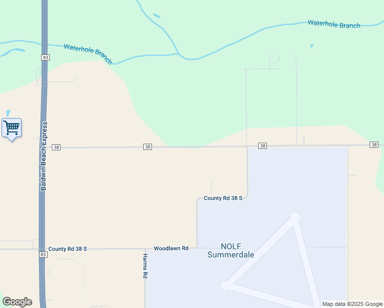 map of restaurants, bars, coffee shops, grocery stores, and more near 21746 County Road 38 in Summerdale