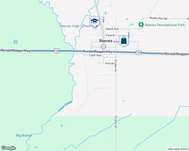 map of restaurants, bars, coffee shops, grocery stores, and more near 301 Amanda Drive in Reeves