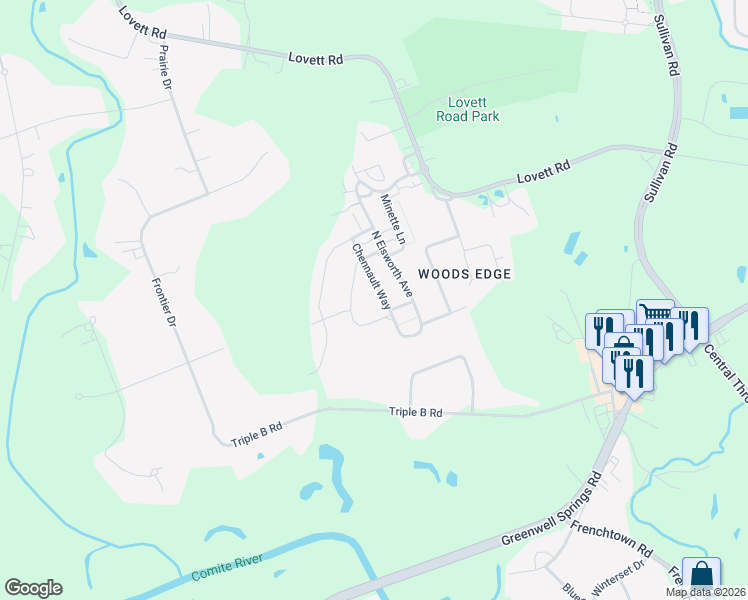 map of restaurants, bars, coffee shops, grocery stores, and more near 13072 West Waterside Drive in Baton Rouge