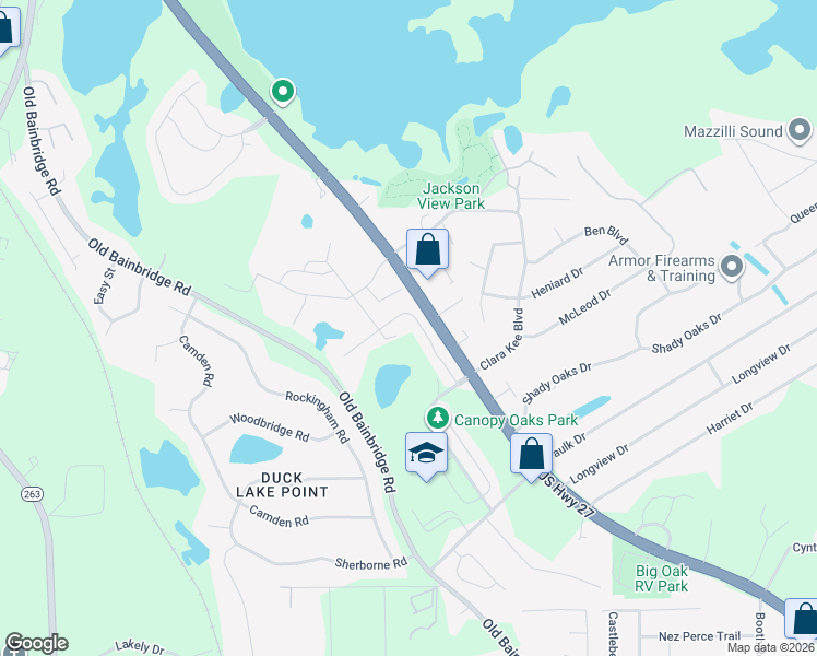 map of restaurants, bars, coffee shops, grocery stores, and more near 3274 Skyview Drive in Tallahassee