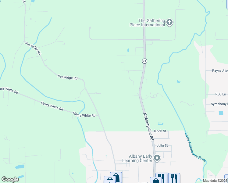 map of restaurants, bars, coffee shops, grocery stores, and more near 30961-31211 North Montpelier Road in Albany