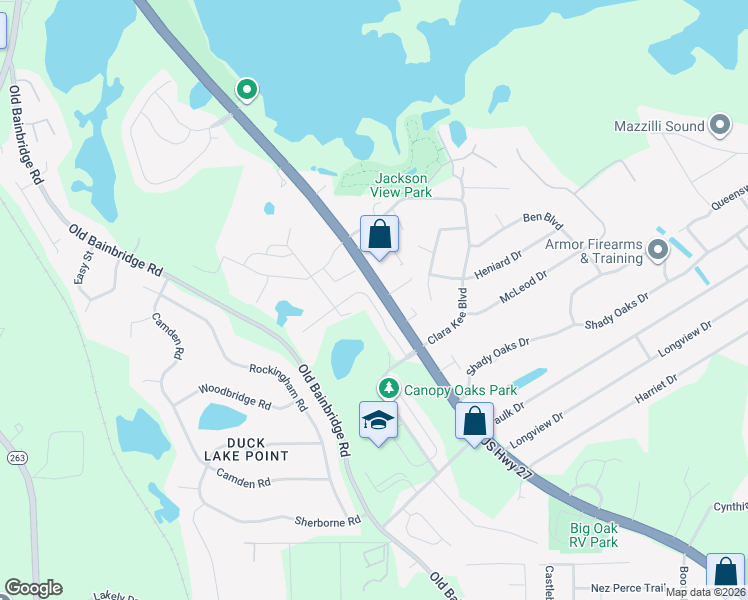 map of restaurants, bars, coffee shops, grocery stores, and more near 3274 Skyview Drive in Tallahassee