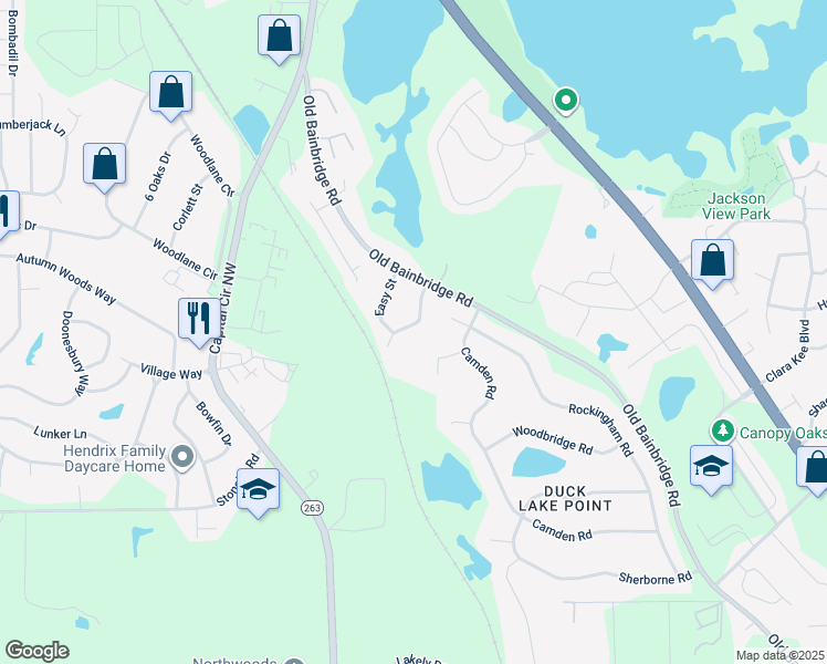 map of restaurants, bars, coffee shops, grocery stores, and more near 4825 Easy Street in Tallahassee