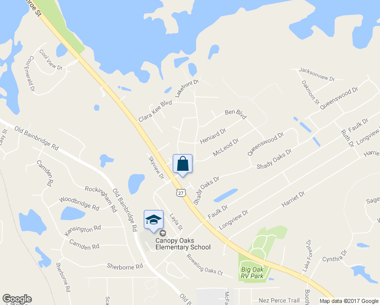 map of restaurants, bars, coffee shops, grocery stores, and more near 2304 Clara Kee Boulevard in Tallahassee