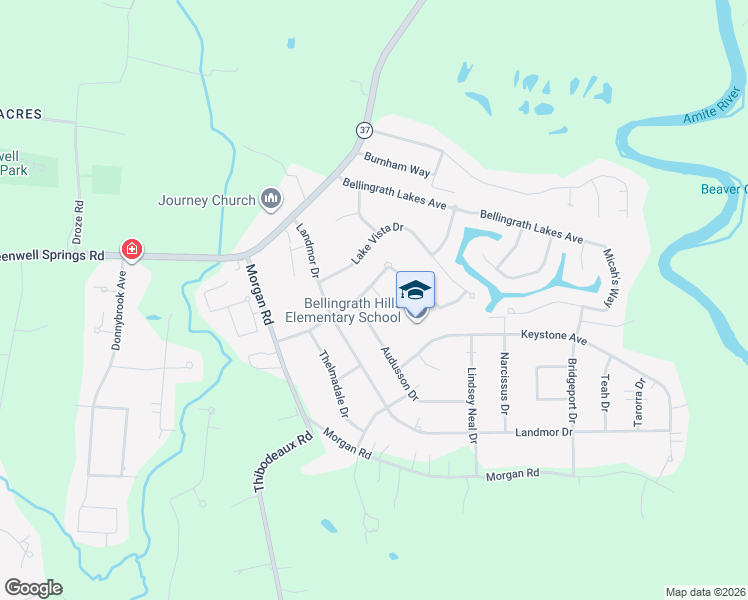 map of restaurants, bars, coffee shops, grocery stores, and more near 6752 Audusson Drive in Central