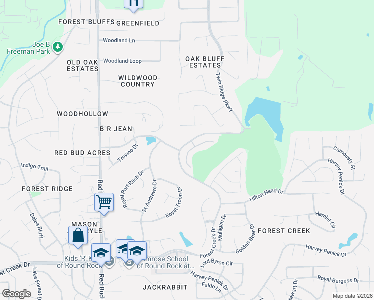 map of restaurants, bars, coffee shops, grocery stores, and more near 4017 Sable Oaks Drive in Round Rock