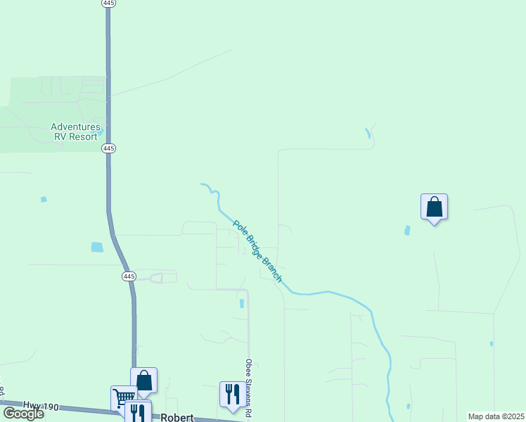 map of restaurants, bars, coffee shops, grocery stores, and more near 45415 Coleman Road in Robert