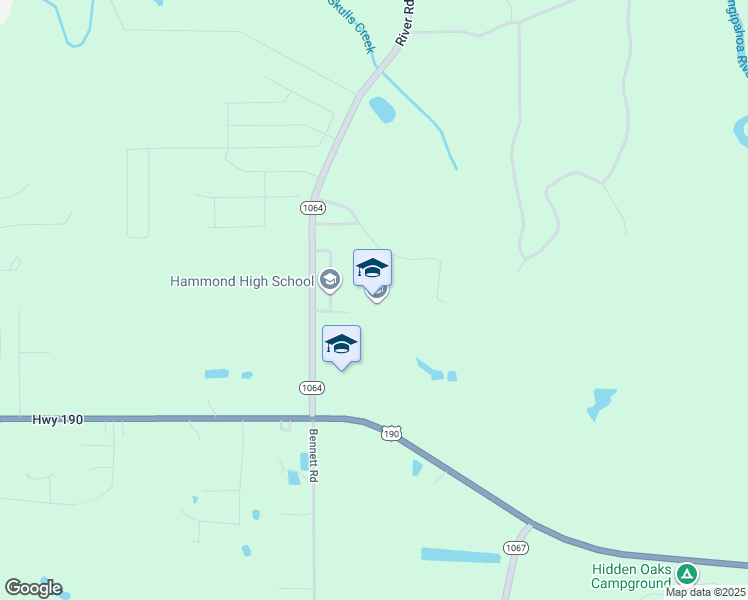 map of restaurants, bars, coffee shops, grocery stores, and more near 45168 River Road in Hammond