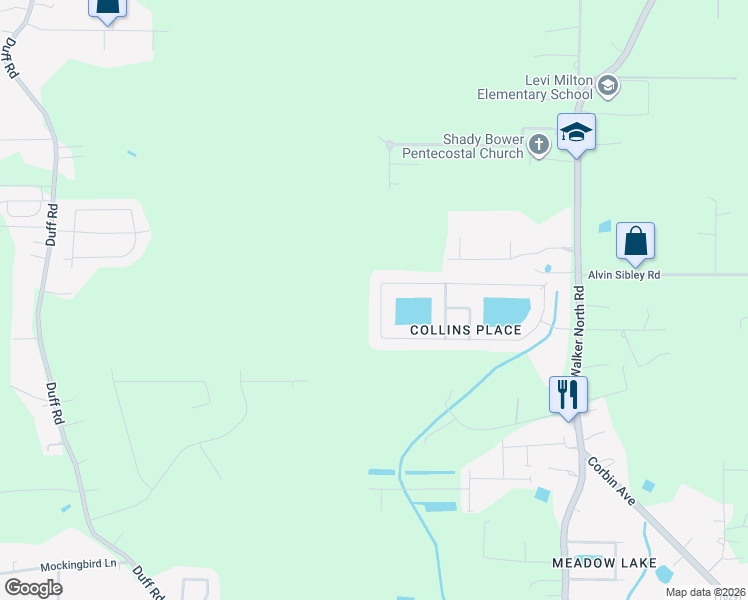 map of restaurants, bars, coffee shops, grocery stores, and more near 13163 Brookcrest Drive in Walker